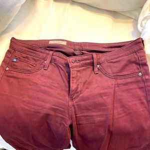 AG “The Legging” maroon jeans